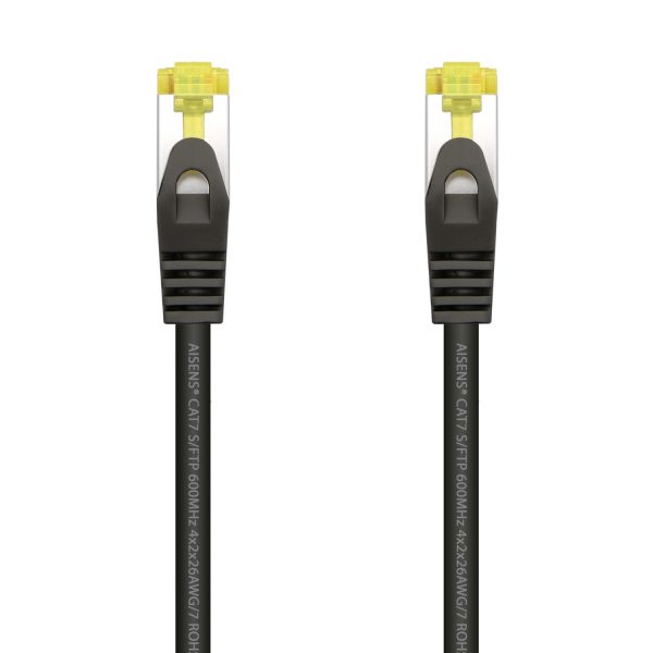 Aisens Cable de Red Latiguillo RJ45 LSZH Cat.7 600 MHz S/FTP PIMF AWG26 - 25cm - Color Negro