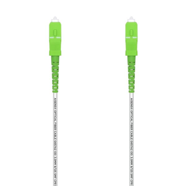Aisens Cable Fibra Optica Latiguillo G657A2 3.0 9/125 SMF Simplex CPR Dca LSZH - SC/APC-SC/APC - 2.0M - Color Blanco