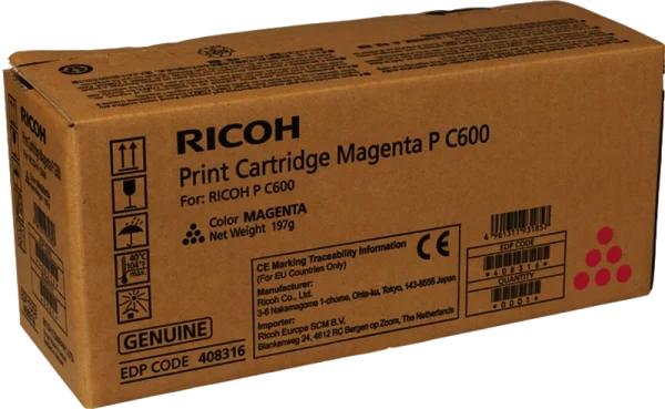 Ricoh PC600 Magenta Cartucho de Toner Original - 408316/P C600M