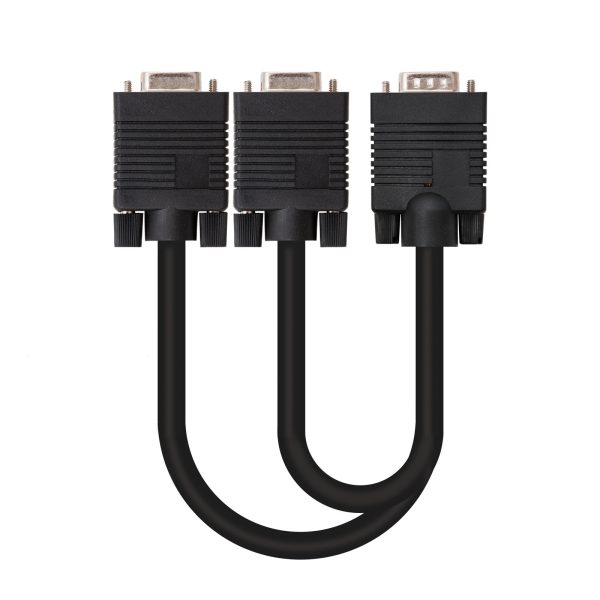 Nanocable Cable Bifurcador SVGA - HDB15/M-2xHDB15/H - 45 cm - Color Negro