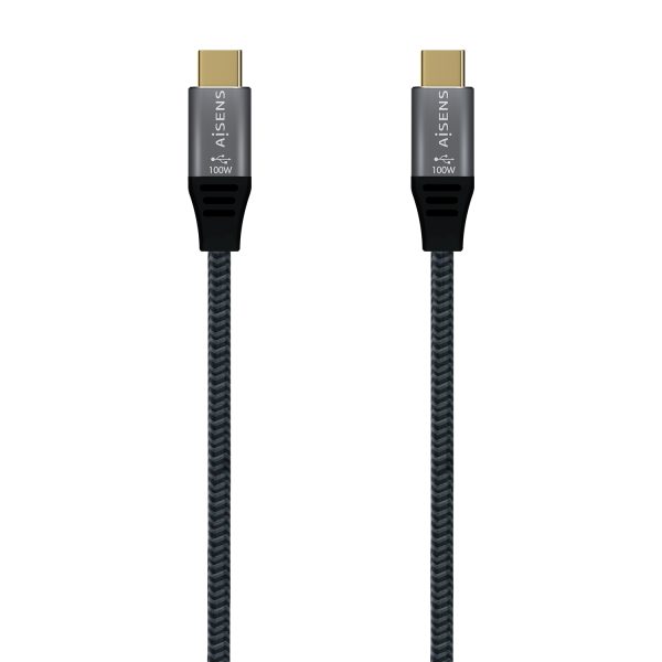 Aisens Cable USB 2.0 Aluminio 5A 100W E-MARK - USB-C/M-USB-C/M - 2.0M - Color Gris