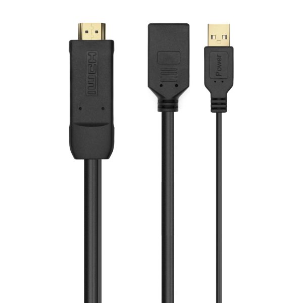 Aisens Conversor Activo HDMI 2.0 + USB ALIM. a DisplayPort V1.2 - HDMI/M-USB/M-DP/H - 10CM - Color Negro