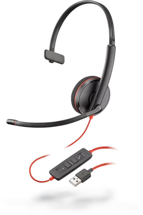 Plantronics Blackwire C3210 USB-A Auricular Monoaural con Microfono - Almohadilla Acolchada - Controles en Cable