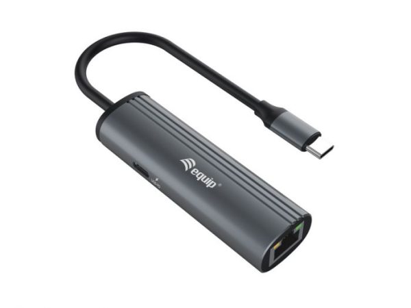 Equip  Adaptador USB-C a Gigabit RJ45 + USB-C PD - Carcasa de Aluminio