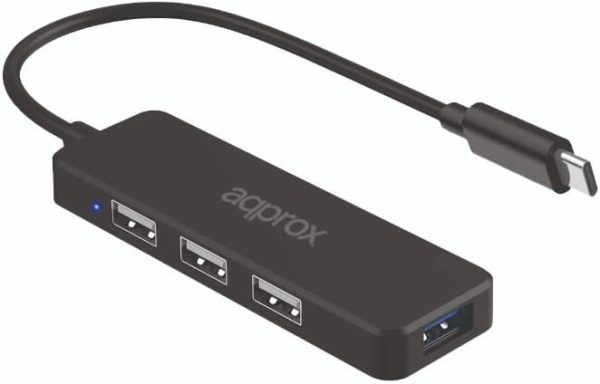 Approx Hub USB-C con 3x USB 2.0 y 1x USB 3.0 - Velocidad hasta 5 Gbit/s