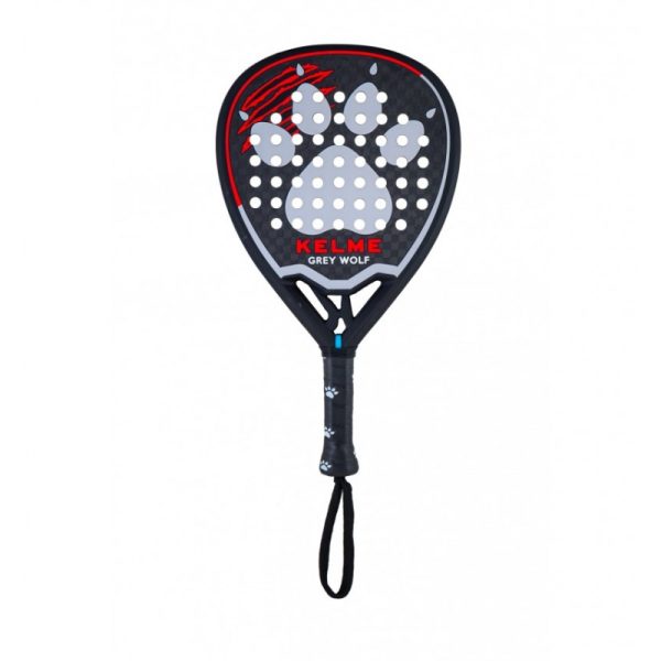 Kelme Grey Wolf Pala de Padel - Forma Hibrida Lagrima - Marco y Cara 100% Carbono - Nucleo Eva Extra Hard