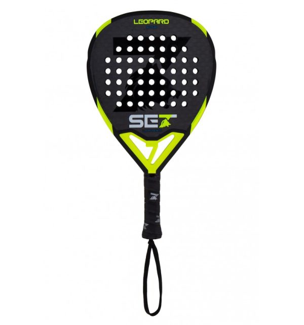 Set Leopard Pala de Padel - Forma Lagrima - Marco 100% Carbono - Cara 100% Carbono 12K - Nucleo Goma Black Eva Soft Ultra