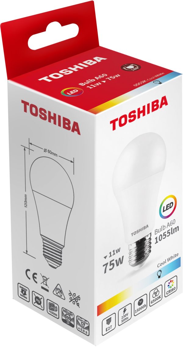 BOMBILLA LED TOSHIBA A60 E27 11W 6500K