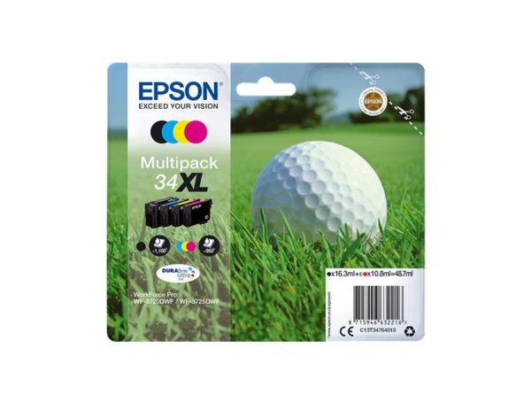 Epson T3476 Pack de 4 Cartuchos de Tinta Originales - C13T34764010