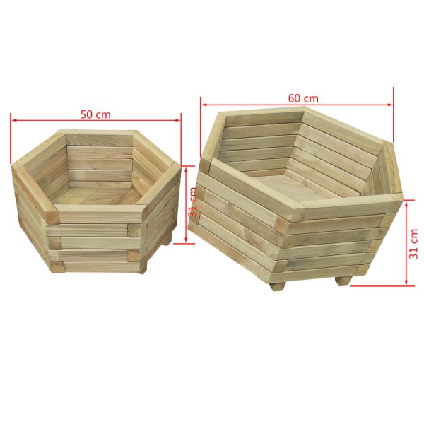 Conjunto canteiro elevado de jardim 2 pcs pinho impregnado - Image 3