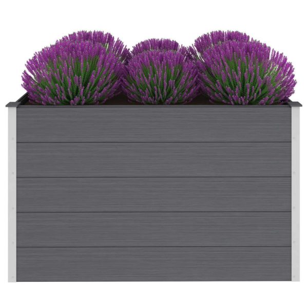 Canteiro elevado para jardim WPC 150x100x91 cm cinzento - Image 2