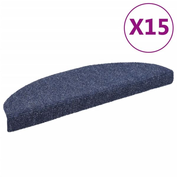 Tapetes de escada adesivos 15 pcs 65x21x4 cm azul - Image 2