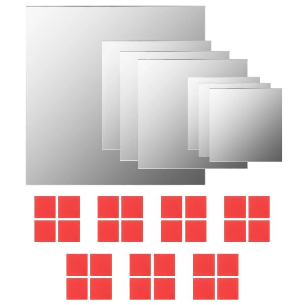 Conjunto de espelhos de parede quadrados 7 pcs vidro - Image 2