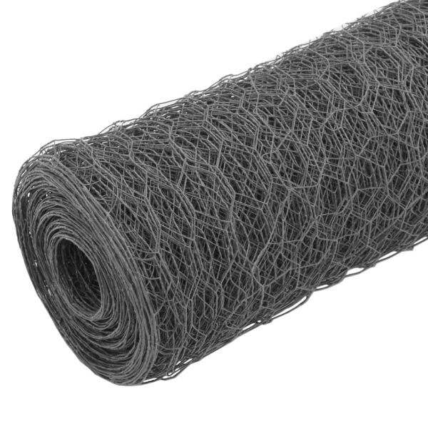Cerca arame galinheiro 25x1,2m aço c/ revestimento PVC cinzento - Image 2