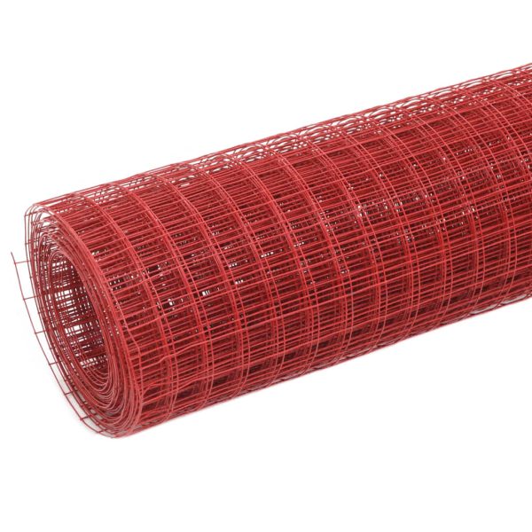 Cerca arame galinheiro 25x0,5m aço c/ revestimento PVC vermelho - Image 2