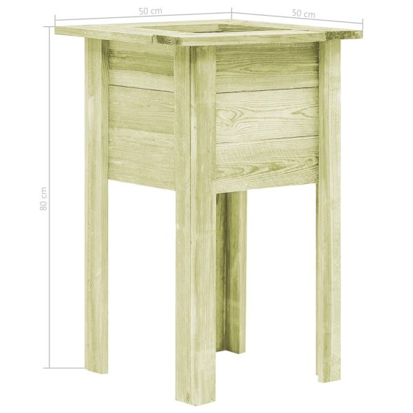 Vaso de jardim c/ pés 50x50x80 cm madeira serrada impregnada - Image 3
