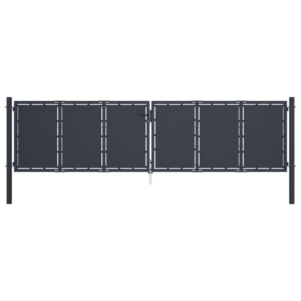 vidaXL Portão de jardim 400x125 cm aço antracite