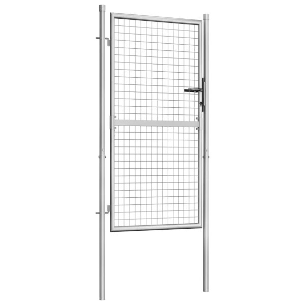 Portão de jardim em aço galvanizado 105x200 cm prateado - Image 2