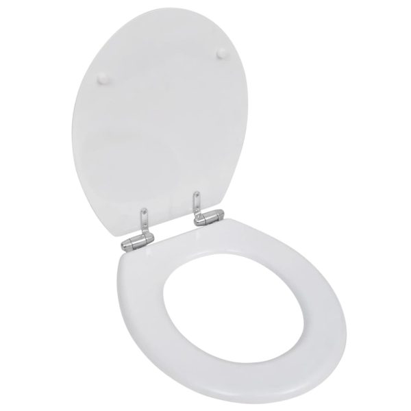 Assentos de sanita com tampas de fecho suave 2 pcs MDF branco - Image 2