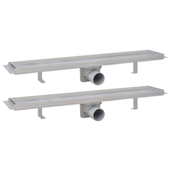Dreno de chuveiro linear 2 pcs 630x140 mm aço inoxidável - Image 2