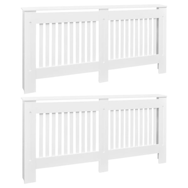 Coberturas de radiador 2 pcs MDF 172 cm branco - Image 2