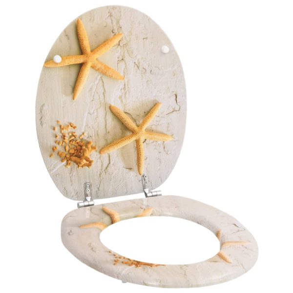 Assento de sanita com tampa MDF design estrela-do-mar