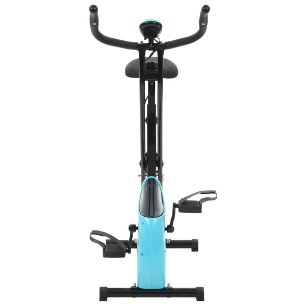 Bicicleta X estática magnética com medição pulso preto e azul - Image 3