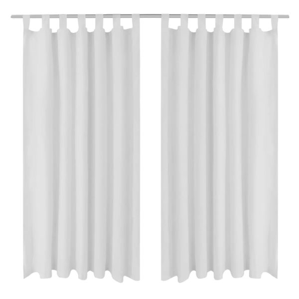 Cortinas de cetim com presilhas, 2 pcs 140 x 175 cm branco