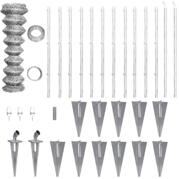 Cerca de arame com postes/espetos 25x0,8 m aço galvanizado