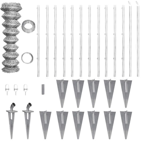 Cerca de arame com postes/espetos 25x1,5 m aço galvanizado