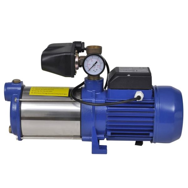 Bomba a jato com manómetro 1300 W 5100 L/h azul - Image 2