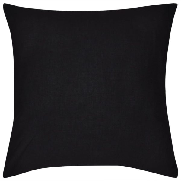 Capas de almofada algodão 4 pcs 50 x 50 cm preto - Image 2