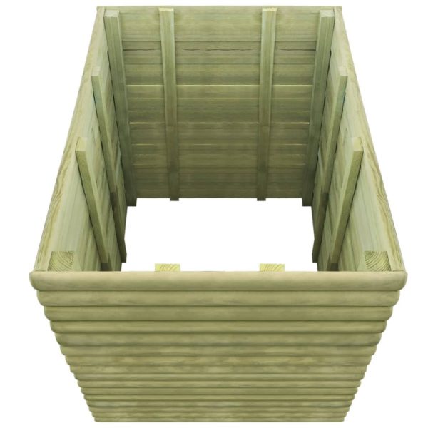Canteiro elevado para jardim 106x106x96 cm pinho impregnado - Image 3