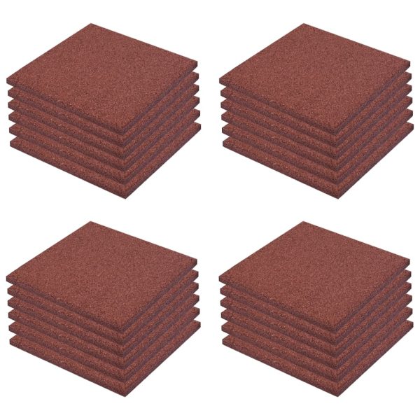 Ladrilhos proteção quedas 24 pcs borracha 50x50x3cm vermelho - Image 2