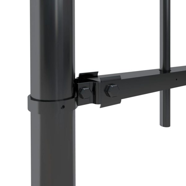 Cerca de jardim com topo lanças 1,7x0,6 m aço preto - Image 3