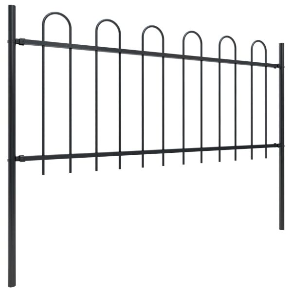 Cerca de jardim com topo em aros 1,7 m aço preto - Image 2