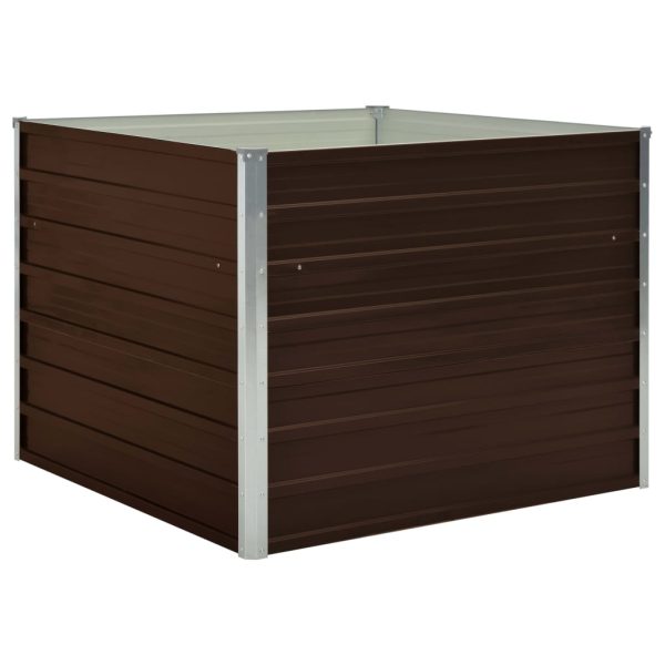 Canteiro jardim elevado 100x100x77cm aço galvanizado castanho - Image 2