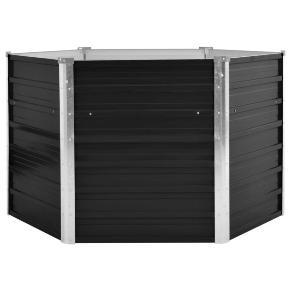 Canteiro elevado jardim aço galvanizado 129x129x77 cm antracite - Image 2