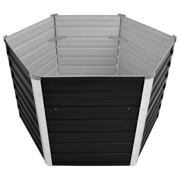 Canteiro elevado jardim aço galvanizado 129x129x77 cm antracite - Image 3