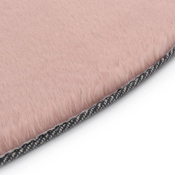 Tapete em pele de coelho artificial 160 cm rosa velho - Image 2
