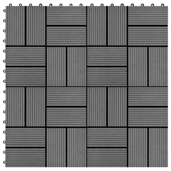 Ladrilhos de pavimento 22 pcs WPC 2m² 30x30 cm cinzento