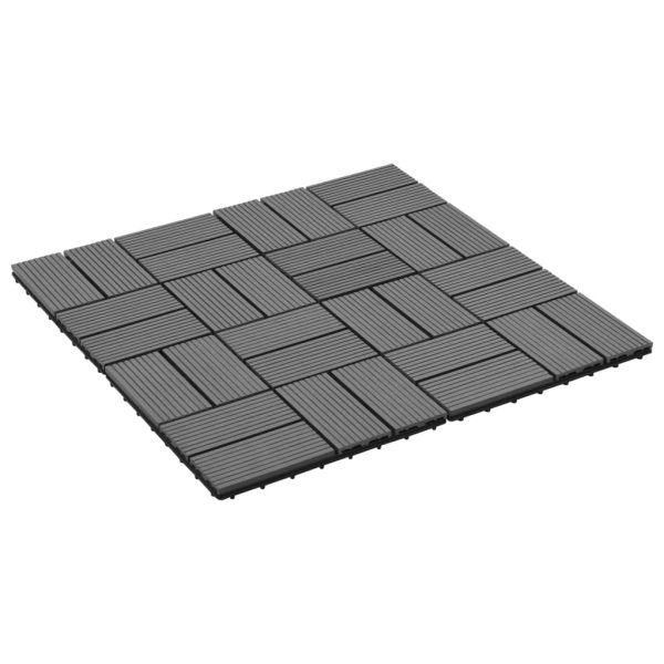 Ladrilhos de pavimento 22 pcs WPC 2m² 30x30 cm cinzento - Image 2