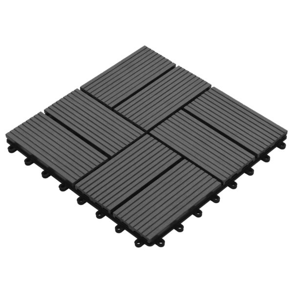 Ladrilhos de pavimento 22 pcs WPC 2m² 30x30 cm cinzento - Image 3