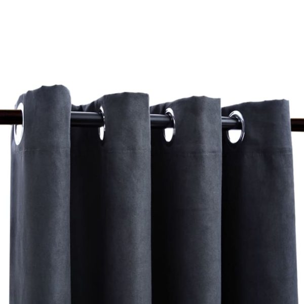 Cortinas blackout c/ argolas em metal 2 pcs 140x245cm antracite - Image 3