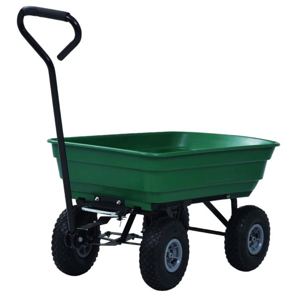 Carrinho de mão basculante para jardim 300 kg 75 L verde - Image 2