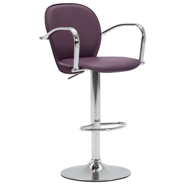 Bancos de bar com apoios de braços 2 pcs couro artificial roxo - Image 3