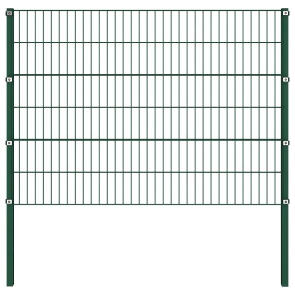 Painel de vedação com postes ferro 10,2x1,2 m verde - Image 2