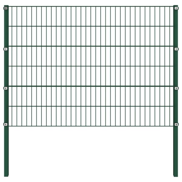 Painel de vedação com postes ferro 13,6x1,2 m verde - Image 2
