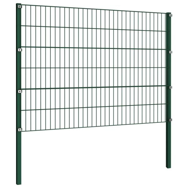 Painel de vedação com postes ferro 13,6x1,2 m verde - Image 3