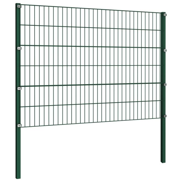 Painel de vedação com postes ferro 15,3x1,2 m verde - Image 3